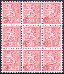 1963  Freimarken: Wappenlöwe auf liniertem Grund