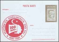 1981  100. Geburtstag von Atatürk - Ganzsache