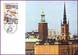 1985  Internationale Briefmarkenausstellung STOCKHOLMIA `86 - Maximumkarte