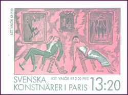 1988  Schwedische Künstler in Paris: Gemälde - Markenheftchen