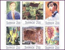 1988  Schwedische Knstler in Paris: Gemlde - Markenheftchen