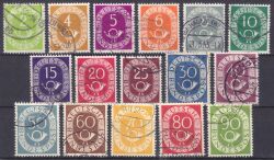 1951  Freimarken: Posthorn im kompl. Satz