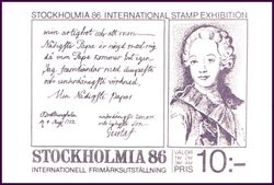 1984  Internationale Briefmarkenausstellung STOCKHOLMIA `86 - Markenheftchen