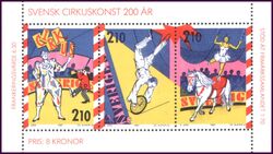 1987  200 Jahre Zirkus in Schweden - Markenheftchen