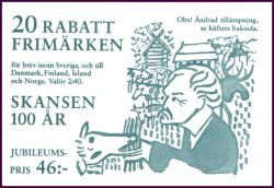 1991  Rabatt-Freimarken: 100 Jahre Freilichtmuseum Skansen - Markenheftchen