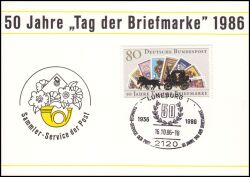 1986  Werbekarte der DBP - 50 Jahre Tag der Briefmarke