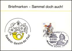 1986  Werbekarte der DBP - Wahl der Schönsten