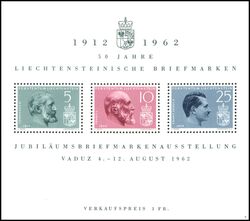 1962  Ausstellung 50 Jahre Liechtensteinische Briefmarken 