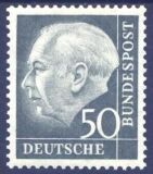 1954  Freimarke: Bundespräsident Theodor Heuss
