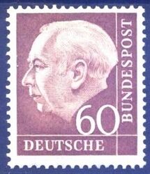 1954  Freimarken: Bundespräsident Theodor Heuss