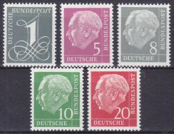 1954  Freimarken: Theodor Heuss   liegenes Wz.