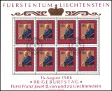 1986  Freimarke: 80. Geburtstag von Fürst Franz...