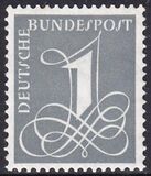 1958  Freimarke: Ziffernzeichnung  Wz. stehend