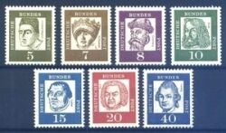 1961  Freimarken: Bedeutende Deutsche - Papier x