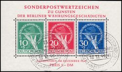 1949  Fr Berliner Whrungsgeschdigte - Block