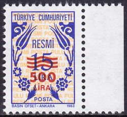 1989  Dienstmarke mit rotem Aufdruck