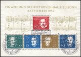 1959  Blockausgabe: Einweihung der Beethovenhalle in Bonn