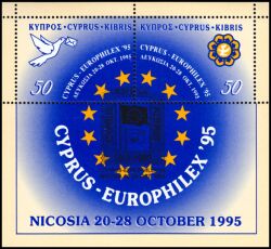 1995  Europische Briefmarkenausstellung CYPRUS-EUROPHILEX `95