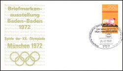 1972  Briefmarken werben für München 1972 - Baden-Baden