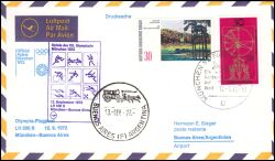 1972  Olympia-Flugpost der Deutschen Lufthansa  München - Buenos Aires