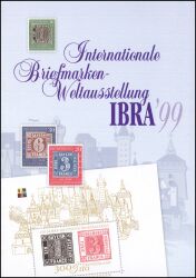 1999  Postamtliches Erinnerungsblatt - Weltausstelung IBRA `99 in Nürnerg