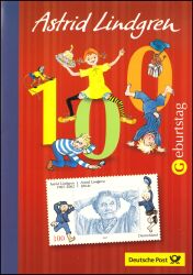 2007  Postamtliches Erinnerungsblatt - Astrid Lindgren