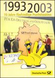 2003  Postamtliches Erinnerungsblatt - 10 Jahre...