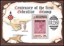 1986  100 Jahre Briefmarken von Gibraltar