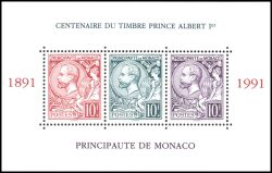 1991  Briefmarken mit dem Kopfbild des Fürsten Albert I.