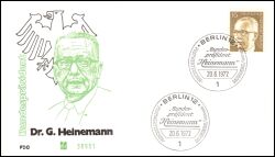 1972  Freimarken: Bundesprsident Gustav Heinemann komplett