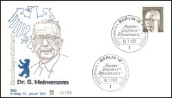 1973  Freimarken: Bundesprsident Gustav Heinemann