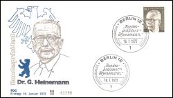 1973  Freimarken: Bundespräsident Gustav Heinemann