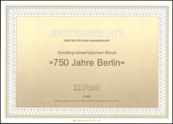 1987  Erstagsblätter Berlin - Jahrgang 1987