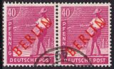 1949  Freimarken: Rotaufdruck