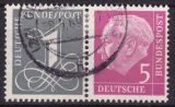 1958  Freimarken: Ziffernzeichnung und Theodor Heuss als...