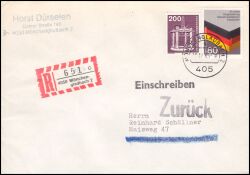 1985  Postkrieg BRD - DDR auf R-Brief