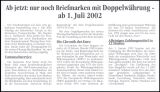 2002  Freimachungsperiode Doppelauszeichnung und Ct-Werte