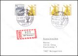 1988  Mischfrankatur auf R-Brief