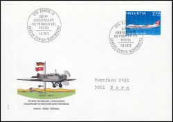 1972  Sonderflug - 50 Jahre internationaler Luftpostverkehr: Genf - Zürich - Nürnberg