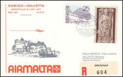 1977  Erstflug B-707-Jat Zürich - Valletta ab Liechtenstein