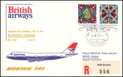 1977  Erstflug Jumbo-Jet B-747 Zürich - Mahe ab Liechtenstein