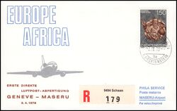 1978  Erste Direkte Luftpost-Abfertigung Genf - Maseru ab Liechtenstein