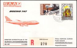 1985  Erster Direktflug Boeing 747 Zürich - Johannesburg ab Liechtenstein