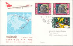 1986  Erstflug via Pol Zrich - Anchorage - Tokio ab Liechtenstein