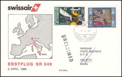1986  Erstflug SR 648 Zürich - Malta ab Liechtenstein
