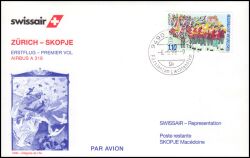 1998  Erstflug A 319 Zrich - Skopje ab Liechtenstein