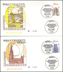 1987  Freimarken: Sehenswrdigkeiten aus Bogen