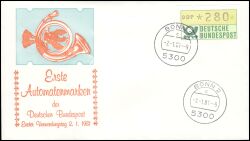 1981  Automatenmarken - Standardsatz VS 1 - Bonn 2 mit Zählnummer
