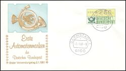 1981  Automatenmarken - Standardsatz VS 1 - Darmstadt mit Zählnummer