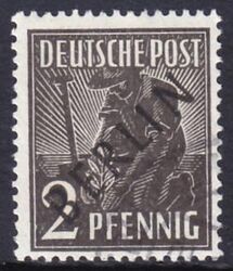 1948  Freimarken: Schwarzaufdruck Berlin  02 Pfennig